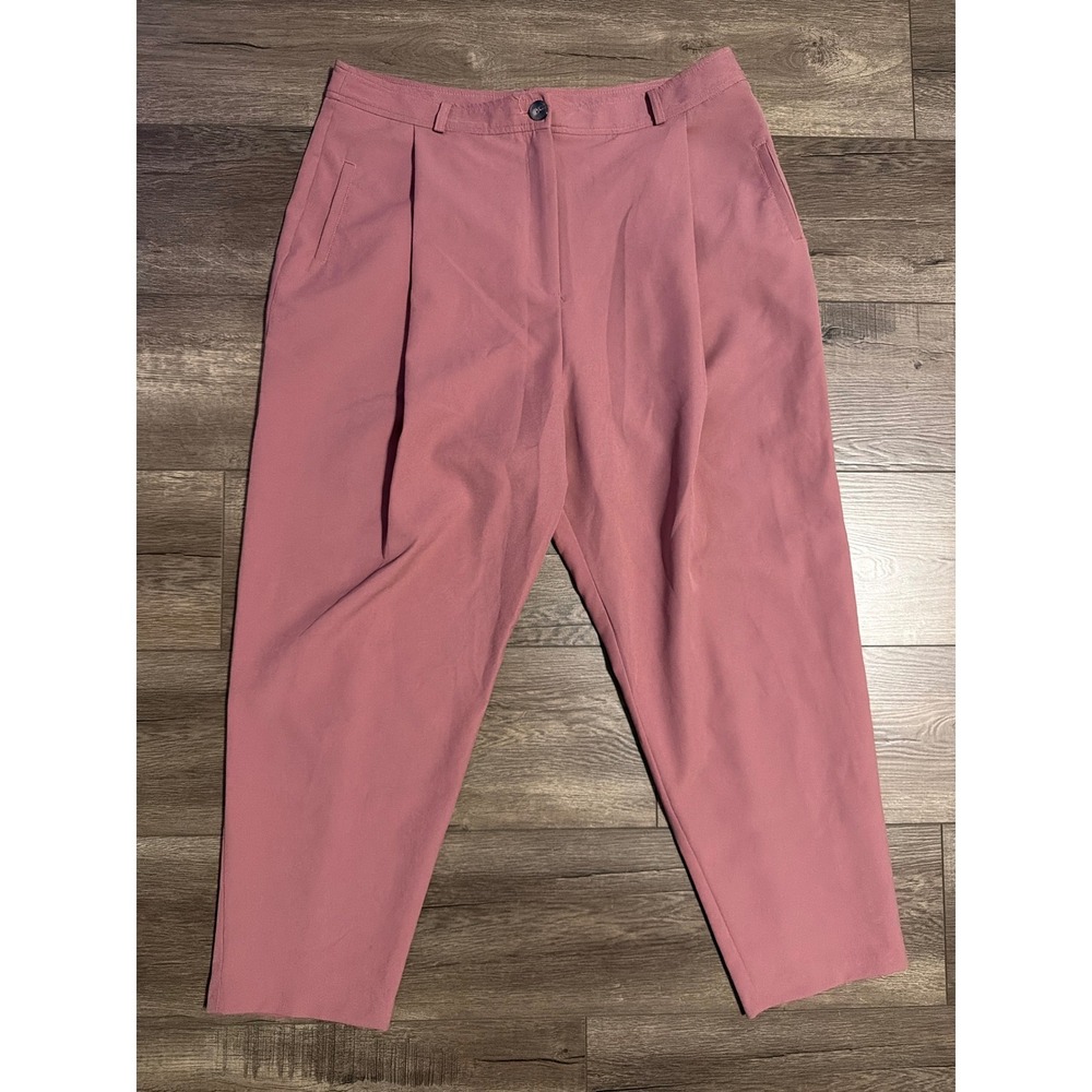 ASOS Womens Mauve Pink Pleated High Waisted Tapered Trousers Pants Size US 14